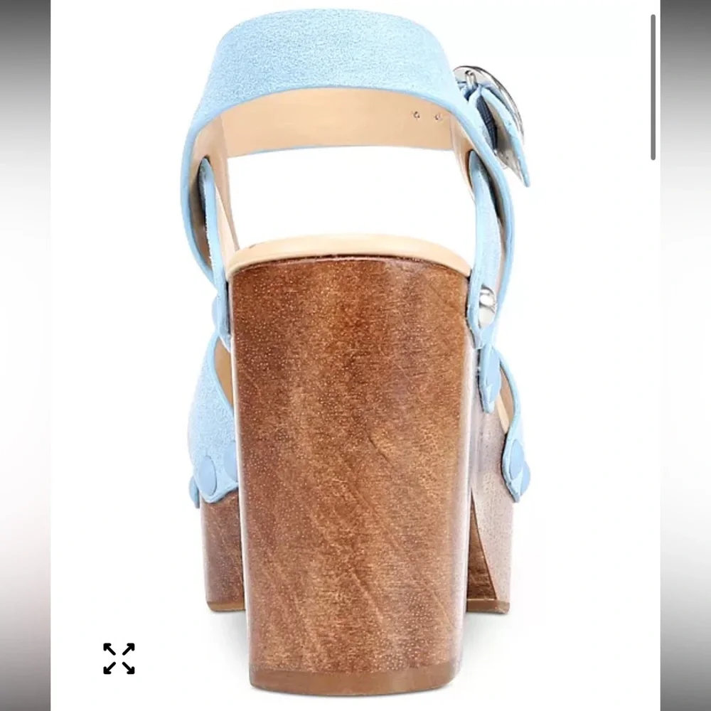 Sam Edelman Josefina Women's Sky Blue Leather‎ Sandals Sz 7 in light blue